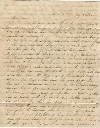 U.  S. ,  1849 Abolitionist Letter to Anna Lincoln from Mary Lincoln,  Blue PAID 5 3
