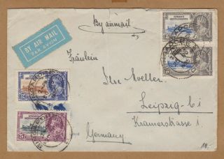 Straits Settlements 1935 Singapore To Germany Airmail Cover