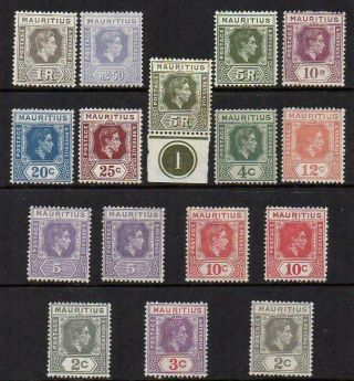Mauritius 1938 - 49 Group Of 16 Looking M.  With Gum But See Note
