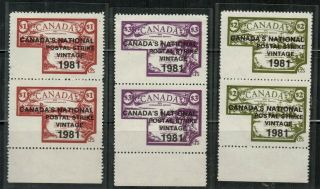 Canada 1981 Strike Canfil Private Courier Cinderella Pair Set
