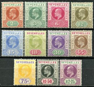 Seychelles 1906 Issue,  Sg 60 - 70,  Hinged,  Cv £130