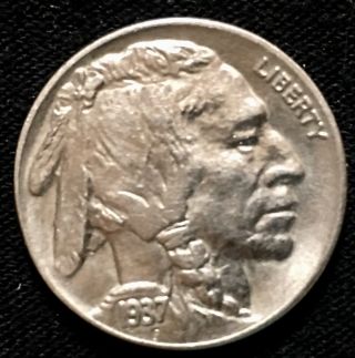 1937 D 5c Indian Head Buffalo Nickel Us Coin Xf Ef Extremely Fine
