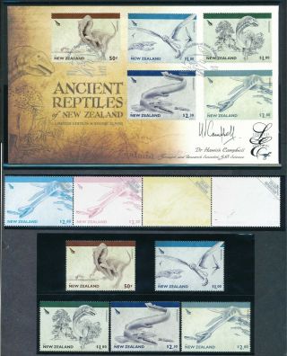 Zealand 2010 Nz Ancient Reptiles Color Separation Proofs,  Set,  Cachet Fdc Vf
