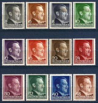 Dr Nazi 3rd Reich Rare Wwii Ww2 Stamp Gg Hitler Head Swastika Birthday In Poland