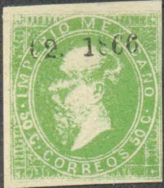 Tm117.  Mexico.  1866.  Maxi.  50c.  Orizava.  62 - 1866.  Mng.  See Below For Possible Wk.