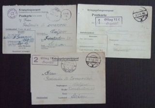 Wwii Germany - Serbia - 3 Pow Cards R Serbien Yugoslavia Dt.  Reich J39