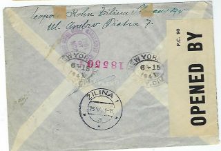 Slovakia 1941 registered airmail cover to York,  censored in Bermuda 2