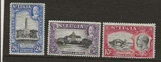 St Lucia Sg 122/4 Top Values Of 1936 G.  V.  Set Very Fine Mounted