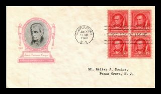Dr Jim Stamps Us James Fenimore Cooper First Day Cover Scott 860 Block