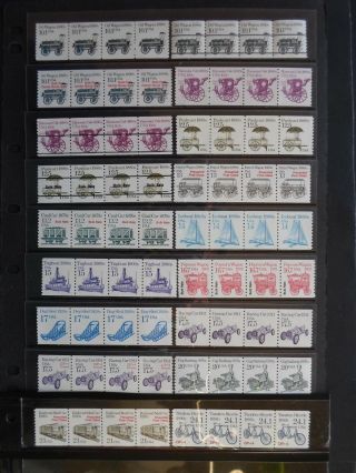 Transportation Issues Eighteen Strips Of 4 Stamps Mnh Og