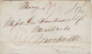 Canada 1847 Single Rate Money Letter Perth To Brockville 4½d Rate
