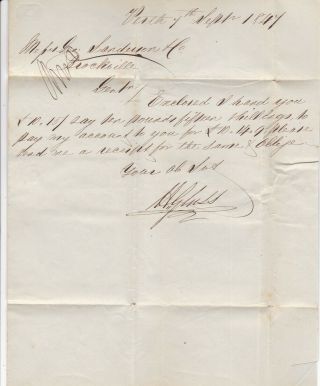 Canada 1847 Single Rate Money Letter Perth to Brockville 4½d Rate 3