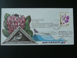 Orchid Stamp On First Flight Cover Paris To Cape Town South Africa 1992