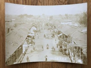 China Old Photo Chinese Street City Gate Shops People Mukden