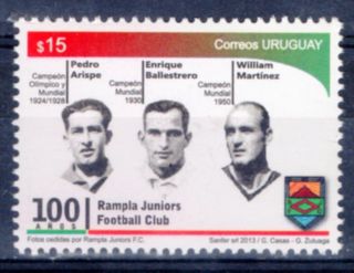 Soccer World Cup Champion 1930 & 1950 Uruguay Footboller Legends Mnh Stamp