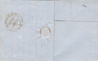 Canada 1855 Single Rate Money Letter Kincardine to Saugeen Paid 3d Rate 2