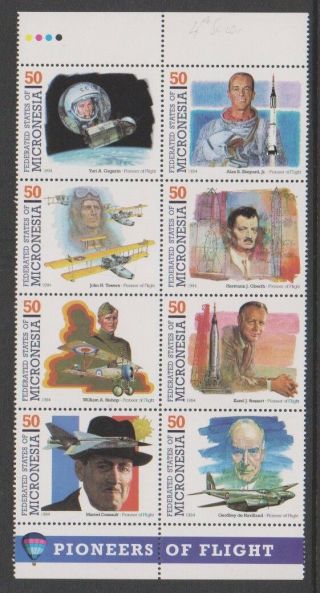 Micronesia - 1994,  Pioneers Of Flight,  4th Series Block Of 8 - Mnh - Sg 395/402