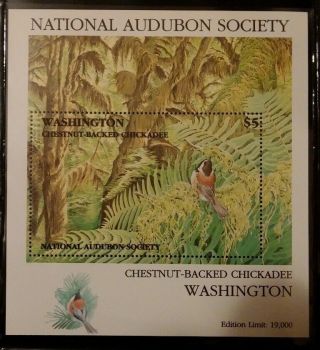 1985 National Audubon Society Washington Birds Mnh Vf