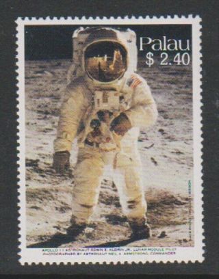 Palau - 1989,  $2.  40 " Buzz " Aldrin & Moon Stamp - Mnh - Sg 292