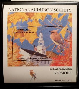 1985 National Audubon Society Vermont Birds Mnh Vf