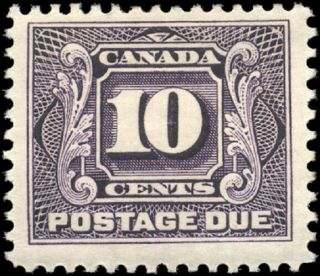 Canada J5 F - Vf Og H 1928 First Postage Due 10c Reddish Violet Cv$90.  00