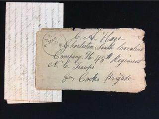 Nc Salem 1863 Confederate Cover Csa 7 Pair W/letter From Father To Soldier Son