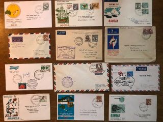 12 Mixed Australia Flight Related Covers - 1952 To 1987 - Ref243