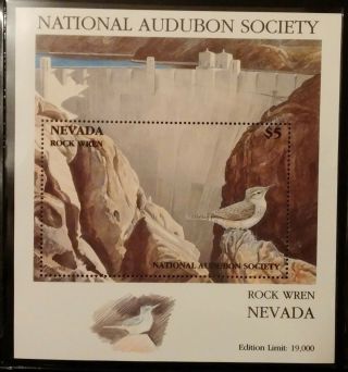 1985 National Audubon Society Nevada Birds Mnh Vf