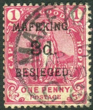 Cape Of Good Hope - 1900 3d On 1d Carmine Mafeking Seige Stamp Fu Sg 3