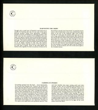 Postal History Sweden FDC 1280 - 1284 SET OF 5 Farming Woodcutter cattle 1979 2
