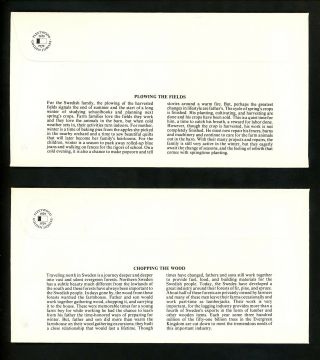 Postal History Sweden FDC 1280 - 1284 SET OF 5 Farming Woodcutter cattle 1979 4