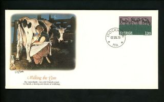 Postal History Sweden FDC 1280 - 1284 SET OF 5 Farming Woodcutter cattle 1979 5