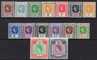 Leeward Islands Qe2 1954 Set Sg126 - 40 Lm/mint