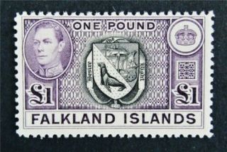 Nystamps British Falkland Islands Stamp 96 Og H $125