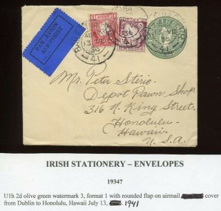 Ireland - 1934? - Postal Stationery - 2d Envelope - Fai U1h - Mi U7c