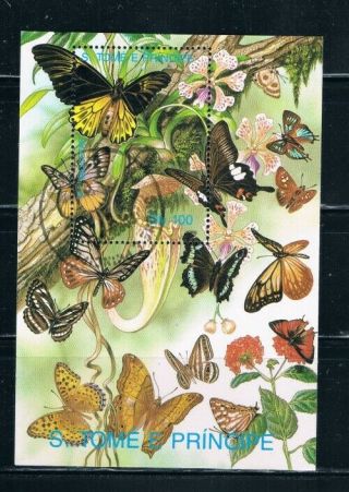 St Thomas And Prince Islands 903 Souvenir Sheet Butterflies (