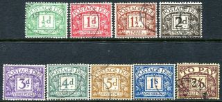 1924 - 31 Block Watermark ½d To 2/6d Set Of 9 Values Sg D10 - 18 Fine V80642