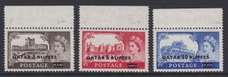 Qatar Stamps Gb High Values Ovpt 2nd Issue U/mint Rare Issues Old Album Page