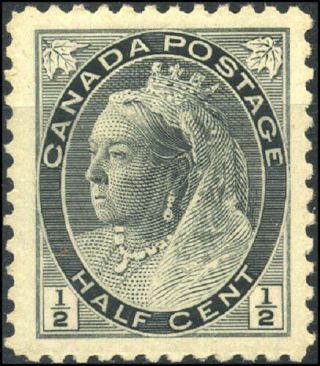 Canada 74 Xf Og Nh 1898 Queen Victoria 1/2c Black Numeral Cv$60.  00