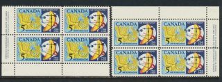Canada 1968 5c Meteorology Plate Block Imprnt " Hb " U/r L/l Mnh Sc 479i Cat C$25