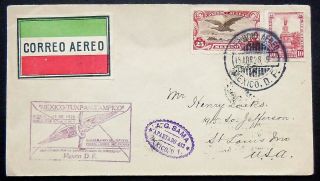 Aamc Mex 6a,  1928 Mexico First Flight Cover Mexico City To Tampico