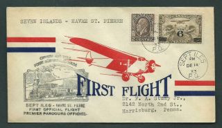 Canada - 196 & C3 On First Flight Cover - 1933 - Seven Islands - Havre St.  Pierre
