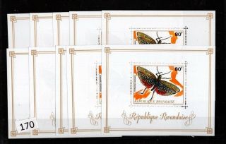 10x Rwanda - Mnh - Butterflies -
