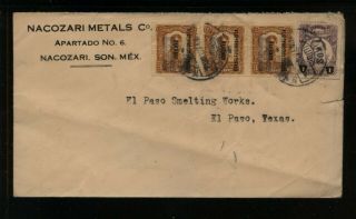 Mexico Overprinted Stamps On Cover To El Paso Ms0926