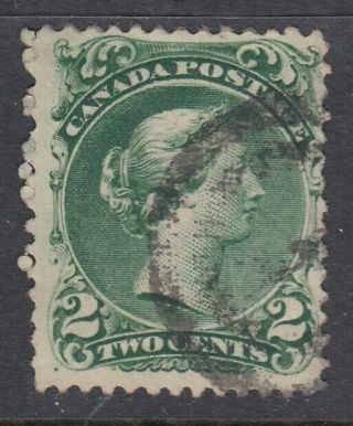 Canada Scott 24iv 2 Cent Bothwell Paper Green " Large Queen " F