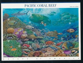D000928 Pacific Coral Reef S/s Mnh Usa Face Value 3.  7 $
