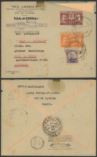 Brazil 1932 - Air Mail Cover Rio To Koln Germany D167