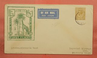 1931 Gb First Flight Imperial Airways To Victoria West Southa Frica Roessler