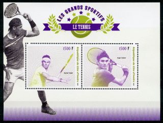 Ivory Coast 2018 Mnh Tennis Roger Federer Rafael Nadal 2v M/s Sports Stamps