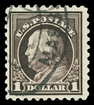 Scott 460 1915 $1.  00 Franklin Watermarked Perforated 10 F - Vf Cat $140